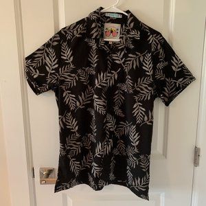 Mens Floral Short Sleeve Button Down size M